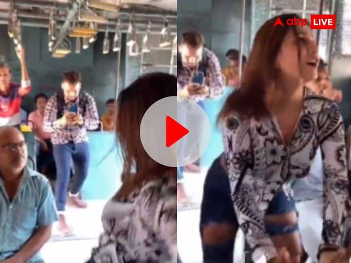 Girl dance video on bhojpuri song uncle seen such a way video went viral watch Girl Dance Video: चलती ट्रेन में भोजपुरी गाने पर लड़की ने किया बेजोड़ डांस, टकटकी लगाकर देखते रहे चाचा, देखें वीडियो