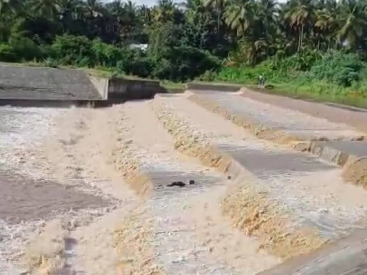 சித்திரைச் சாவடி அணையில் ஆர்ப்பரித்து கொட்டும் வெள்ள நீர்