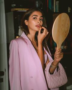 Pooja Hegde Paints The Town Pink In A Baby Pink Co-Ord Set; PICS