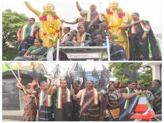 மாவட்ட தலைவரை மாற்றக்கோரி நெல்லையில் மகளிர் காங்கிரஸ் கருப்பு சேலை அணிந்து போராட்டம்