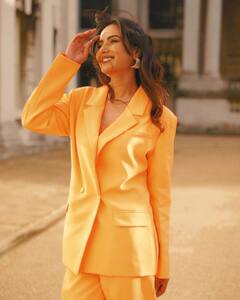 Jasmin Bhasin Turns An Orange Candy In Crisp Pantsuit; PICS