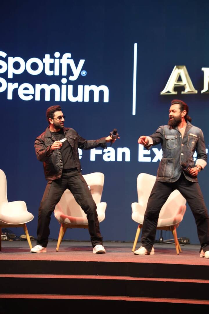 They may play adversaries baying for each other's blood in the movie but the bromance between Bobby and Ranbir was one of the highlights of the trailer launch. Bobby praised Ranbir for his acting chops and his down-to-earth nature. (All images: Manav Manglani)