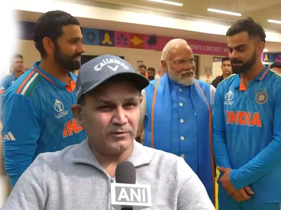 Virender Sehwag on PM Modi |డ్రెస్సింగ్ రూమ్ కు మోదీ రావడంపై సెహ్వాగ్ కామెంట్స్ | ABP Desam