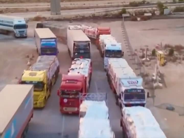 Israel Gaza Hamas Palestine Attack Israel Hamas Ceasefire 200 aid trucks dispatched for Gaza Israel- Hamas War: युद्ध विराम के बीच गाजा के लिए रवाना हुए 200 सहायता ट्रक, इजरायली सेना रख रही कड़ी नजर