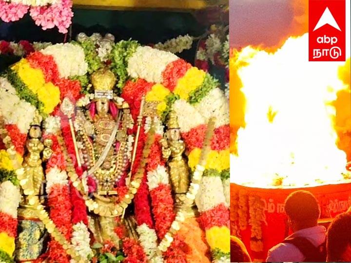 Karthigai Deepam 2023 Karthigai Deepam at mailam subramaniya swamy temple in villupuram TNN Karthigai Deepam 2023: மயிலம் சுப்ரமணிய சுவாமி கோயில் கார்த்திகை தீபம்