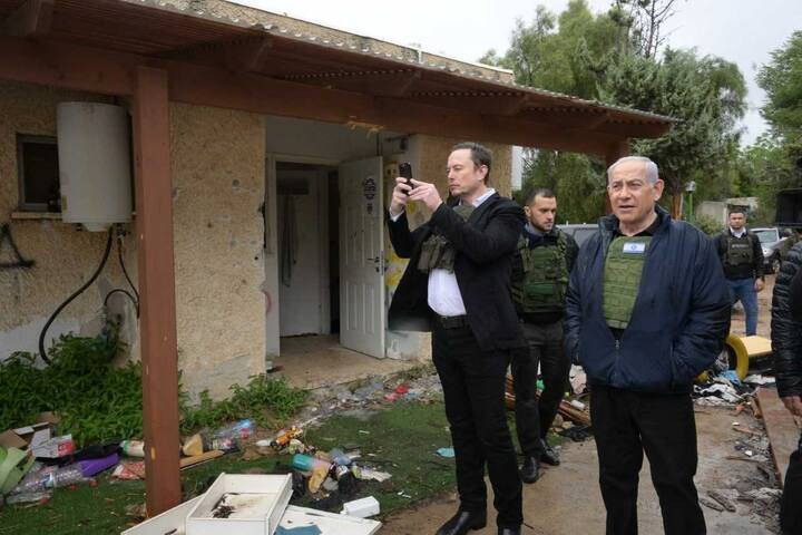 Following the tour, Netanyahu and Musk visited the young people's neighborhood on the kibbutz, which bore the brunt of the violence on October 7. (Photo: X/@IsraeliPM)