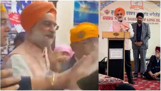 Video: Indian Envoy Taranjit Sandhu Heckled By Khalistan Supporters In NYC Gurudwara US : NYC ਗੁਰਦੁਆਰੇ ਵਿੱਚ ਖਾਲਿਸਤਾਨ ਸਮਰਥਕਾਂ ਵੱਲੋਂ ਭਾਰਤੀ ਰਾਜਦੂਤ ਤਰਨਜੀਤ ਸੰਧੂ ਦੀ ਧੱਕਾ-ਮੁੱਕੀ, ਵੇਖੋ ਵਾਇਰਲ ਵੀਡੀਓ