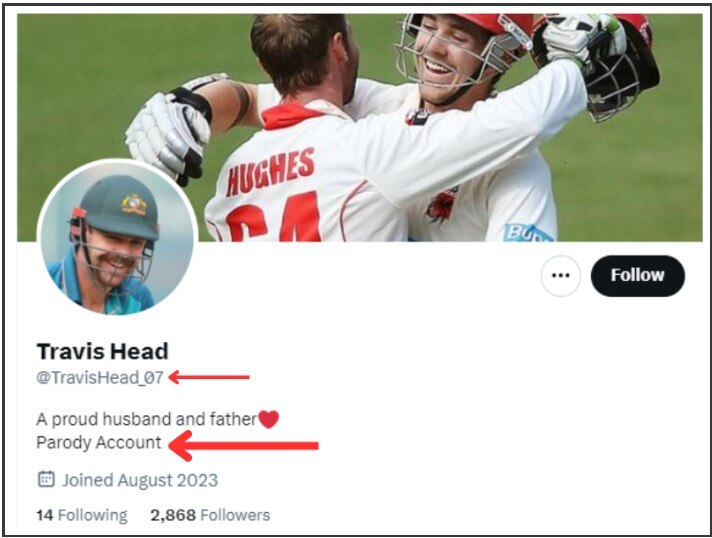Fact Check: Travis Head Did Not Dedicate World Cup Win To Palestine, Tweet From Parody Account