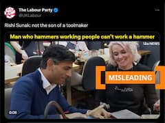 Fact Check: No, Rishi Sunak Is Not Struggling To Use A Hammer In This Video