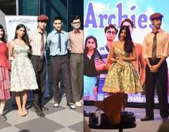 'ધ આર્ચીઝ 'ના પ્રમોશન ઇવેન્ટમાં પહોંચી સુહાના ખાન, ગ્રીન શોર્ટ ડ્રેસમાં કોસ્ટાર્સ સાથે આપ્યા પોઝ