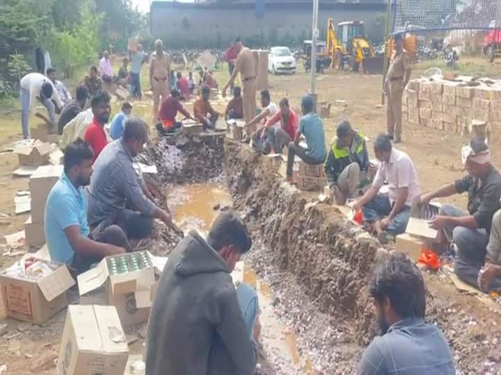 Chhatrapati Sambhaji Nagar : छत्रपती संभाजीनगर पोलिसांनी तब्बल 19 लाखांची दारू खड्ड्यात ओतून दिली आहे.