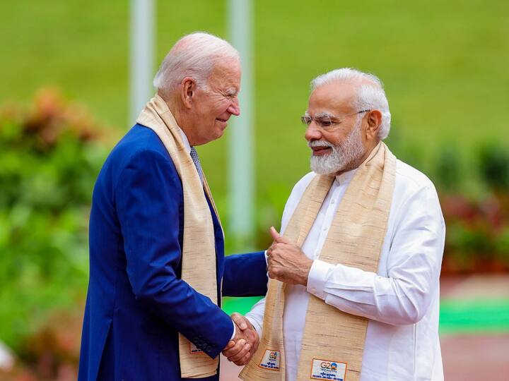 Prime Minister Narendra Modi engaged in a bilateral discussion with United States President Joe Biden at the Prime Minister's residence in Delhi, promptly following the touchdown of Biden's Air Force One in the capital ahead of the G20 Summit. The Prime Minister's Office released images capturing the two leaders immersed in discussions, covering a diverse spectrum of issues aimed at strengthening the ties between India and the United States. (Image Source: PTI)