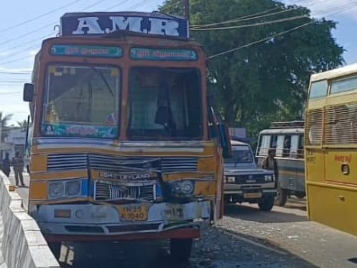 கரூரில் சைக்கிளில் குறுக்கே வந்த நபர்; பிரேக் போட்டதால் நேரிட்ட விபத்து