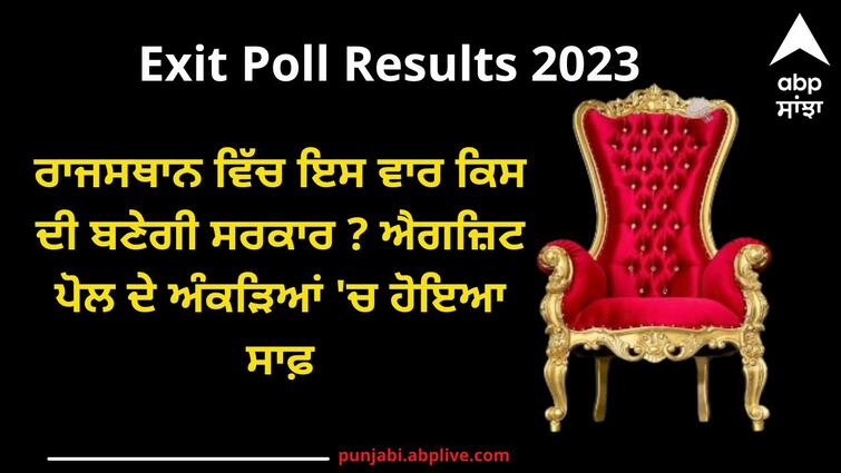 ABP Cvoter Exit Poll 2023 Rajasthan Assembly Election Party-Wise Seats other details Rajasthan Exit Poll 2023: ਰਾਜਸਥਾਨ ਵਿੱਚ ਇਸ ਵਾਰ ਕਿਸ ਦੀ ਬਣੇਗੀ ਸਰਕਾਰ ? ਐਗਜ਼ਿਟ ਪੋਲ ਦੇ ਅੰਕੜਿਆਂ 'ਚ ਹੋਇਆ ਸਾਫ਼