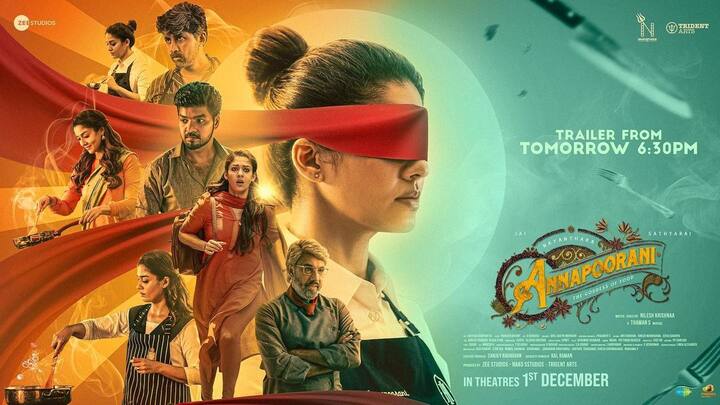 நயனின் நடிப்பில் வித்தியாசமான கதையில் உருவாகியுள்ள அன்னபூரணி படம் நாளை (டிசம்பர் 1) வெளியாகிறது என்பது குறிப்பிடத்தக்கது.