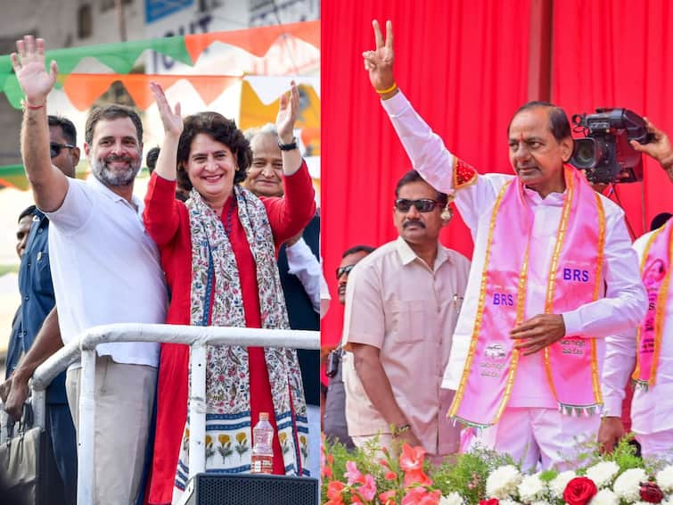 Telangana Exit Poll Results 2023 Congress Dominates Edges Past BRS In ABP-CVoter Survey BJP Drags Far Behind Telangana Exit Polls: Congress Edges Past BRS In ABP-CVoter Survey, BJP Drags Far Behind