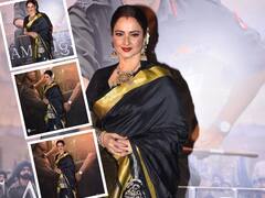 Sam Bahadur की स्क्रीनिंग में गोल्डन बॉर्डर वाली ब्लैक साड़ी पहन पहुंची थीं रेखा, एक्ट्रेस ने अपने इस अंदाज से लूट ली सारी  लाइमलाइट