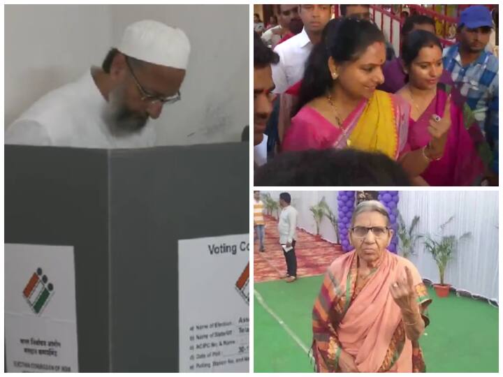 Telangana Polls: Voters, political leaders and celebrities stepped out to exercise their electoral franchise as voting is underway amid tight security in the state.