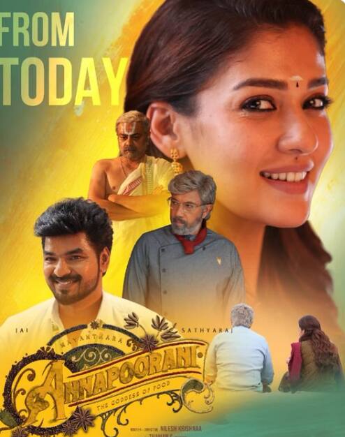 நிலேஷ் கிருஷ்ணா இயக்கத்தில் நயன்தாரா, ஜெய், சத்யராஜ் உள்ளிட்டோர் நடிப்பில் உருவாகியுள்ள அன்னபூரணி.