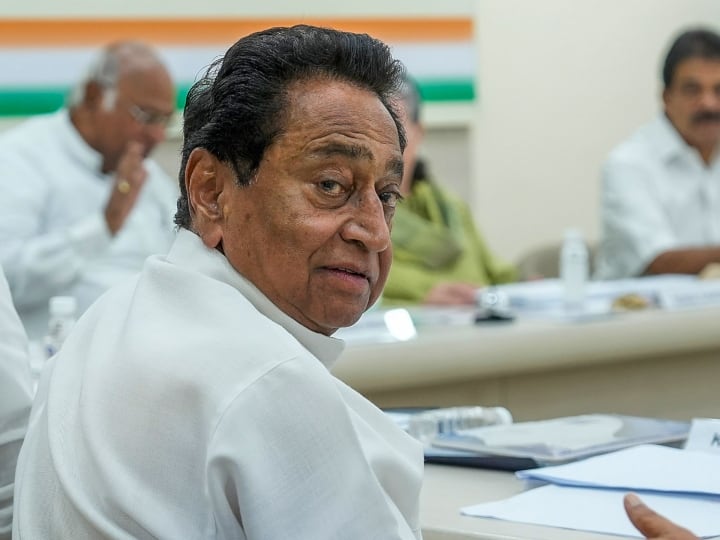 Madhya Pradesh Election Ahead Of MP Poll Results Congress Worker Displays Poster Congratulating Kamal Nath Ahead Of MP Poll Results, Congress Worker Displays Poster Congratulating Kamal Nath For Win — See Pic