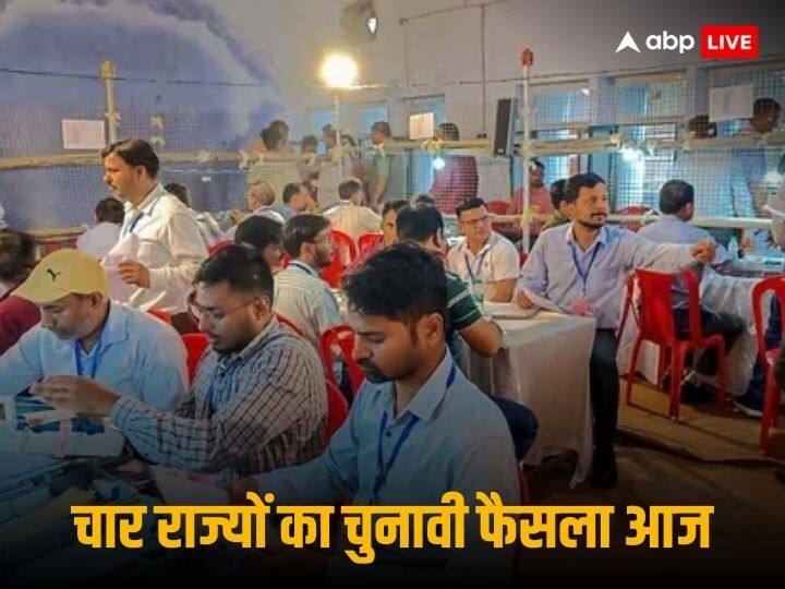 Election Results 2023: चार राज्यों में वोटों की गिनती शुरू, कुछ ही मिनटों में जारी होगा पहला रुझान