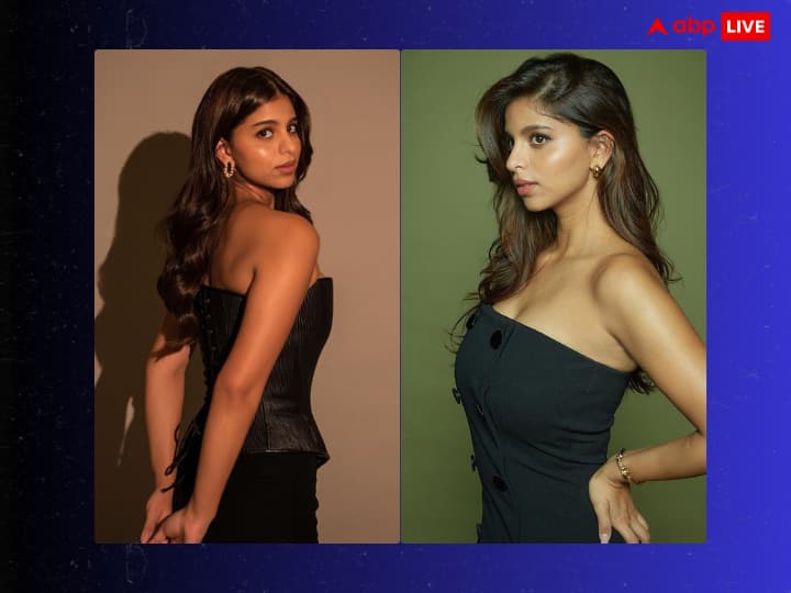 Suhana Khan Glamorous Look: शाहरुख खान की बेटी सुहाना खान बहुत जल्द फिल्म 'द आर्चीज' से एक्टिंग में अपना डेब्यू कर रही हैं. वहीं इससे पहले सुहाना ब्लैक आउटफिट में अपनी दिलकश अदाएं दिखाती नजर आईं.