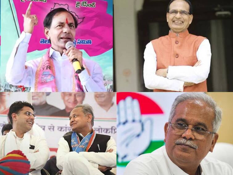 Madhya Pradesh Rajasthan Chhattisgarh  Telangana Election Results 2023 cm candidates former election results Election Results 2023: 4 மாநிலங்களிலும் வாக்கு எண்ணிக்கை: முதல்வர் வேட்பாளர்களின் கதை என்ன?