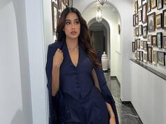 Janhvi Kapoor Looks Chic In A Powersuit With Pin Stripes; See Pics