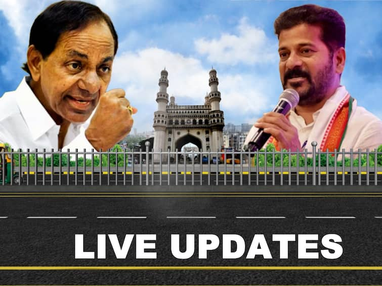 Telangana Election Results 2023 Live Updates K Chandrashekar Rao KCR A Revanth Reddy BJP Lok Sabha members Bandi Sanjay Kumar AIMIM brs congress 5 states nivdnuk nikal ABPP Telangana Election Results 2023 Live Updates : कर्नाटकनंतर तेलंगणामध्ये काँग्रेज बाजी मारणार की सीएम केसीआर खूर्ची राखणार? दक्षिण भारतात भाजपची प्रतिष्ठा पणाला