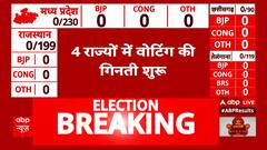 Assembly Election Result 2023: 4 राज्यों में जारी है वोटिंग की गिनती, जानिए कौन मार रहा बाजी ?