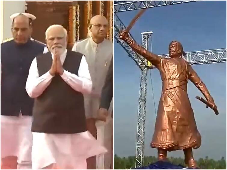 PM Narendra Modi unveils Chhatrapati Shivaji Maharaj statue Maharashtra Sindhudurg Navy Day 2023 Navy Day 2023: PM Modi Unveils Statue Of Chhatrapati Shivaji In Maharashtra’s Sindhudurg