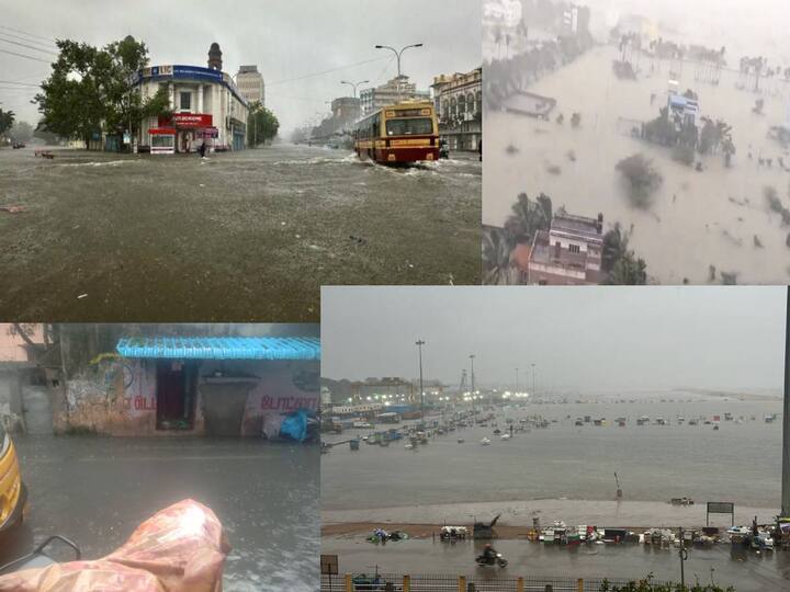 Chennai Floods Photos: மிக்ஜாம் புயல் தீவிரமடைந்தது. வெள்ளக்காடாக காட்சியளிக்கும் சென்னை.