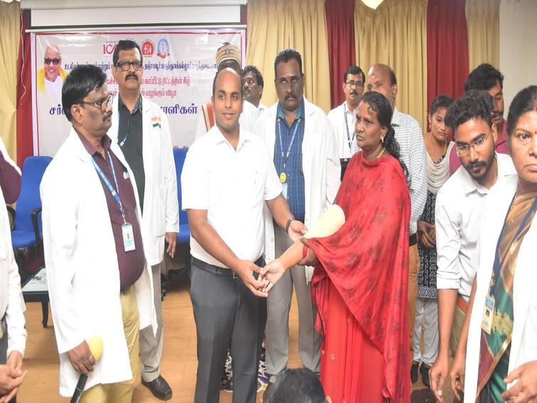 Equipment distribution program for disabled persons at Tanjore Medical College Hospital மாற்றுத்திறனாளிகளுக்கு  ரூ.9.31 லட்சம் மதிப்பில் உபகரணங்கள் - வழங்கிய தஞ்சை கலெக்டர்
