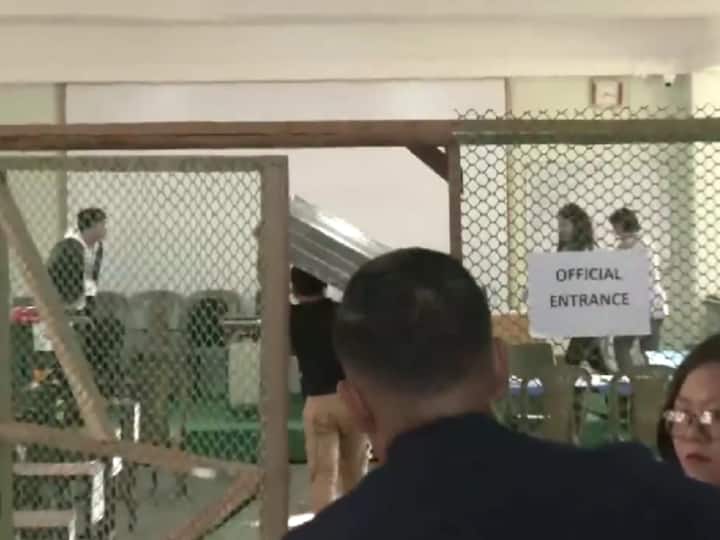 Boxes containing ballot papers are being taken into the counting centre in Aizawl where counting of votes for the Mizoram Assembly Elections are being held. (Source: ANI)