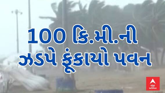 Cyclone Michaung Landfall | વાવાઝોડાને પગલે 100 કિ.મી. પ્રતિ કલાકની ગતિએ ફૂંકાયો પવન