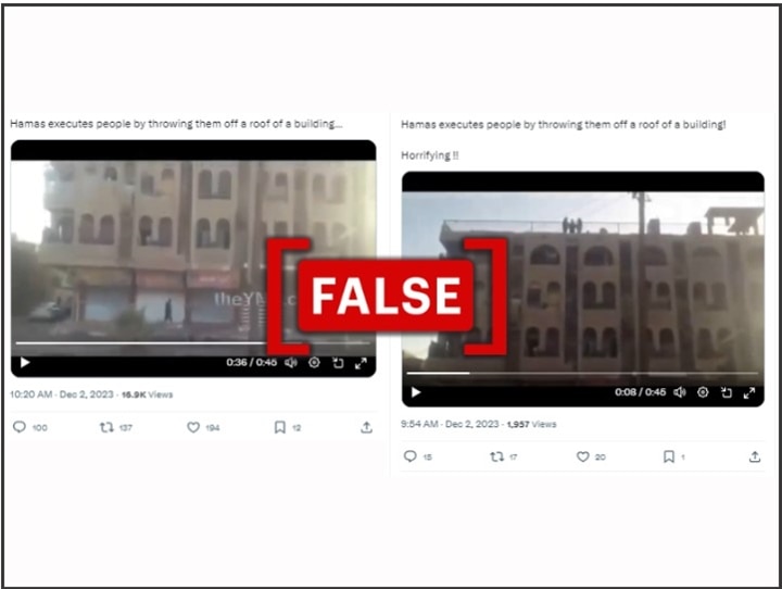 Fact Check: This Video Claiming Hamas Pushing Hostages Off Building Is Old Footage Of Islamic State Execution