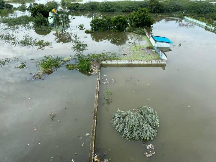கிஷ்கிந்தா சாலை பகுதியில் வெள்ள நீர் பாதிப்பு.