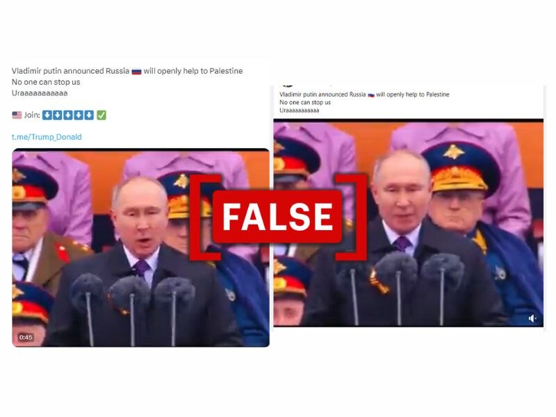 Fact Check: No, Putin Did Not Pledge Support To Palestine As Claimed In False Video