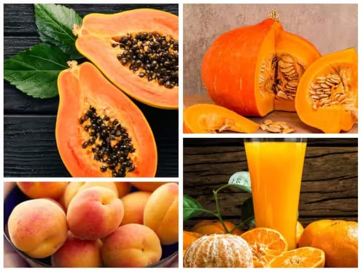 Orange Food Benefits:  શિયાળામાં નારંગી રંગના ફળો અને શાકભાજી ખાવાથી વિટામિન એ, સી, બીટા કેરોટીન અને લાઇકોપીન મળે છે. જે સ્વાસ્થ્ય માટે ખૂબ ફાયદાકારક છે.