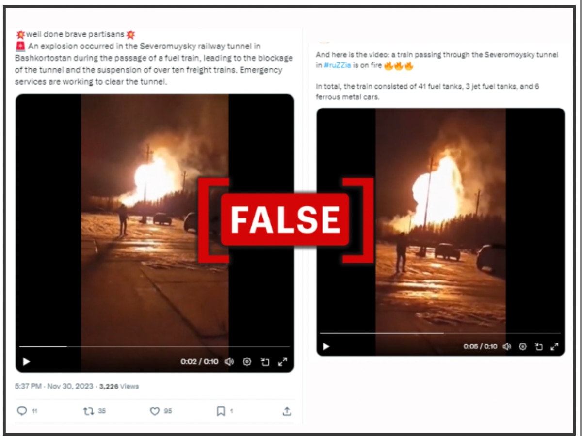 Fact Check: Unrelated Old Video Falsely Linked To Nov 29 Train Explosion In Russian Tunnel