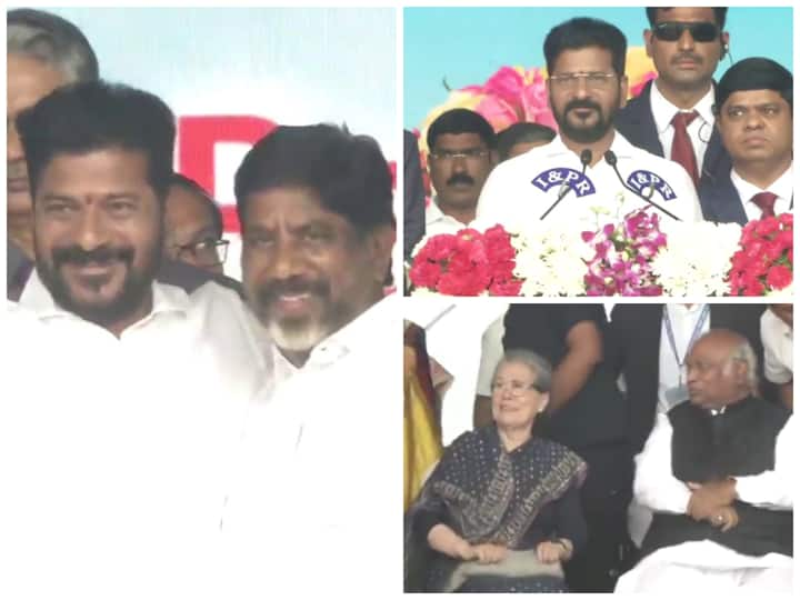 Revanth Reddy and Mallu Bhatti Vikramarka took oath as Telangana's Chief Minister and Deputy Chief Minister in presence of the Gandhi family on Thursday.