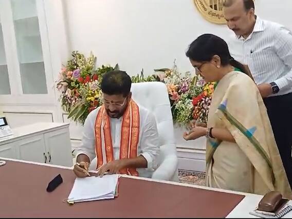 Revanth Reddy in CM Chamber : తెలంగాణ సచివాలయానికి తొలిసారి రేవంత్ రెడ్డి | ABP Desam