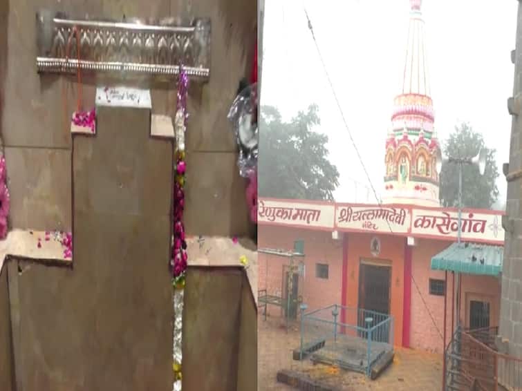 Pandharpur Kasegaon robbery in Yellama devi temple at early morning at Pandharpur Solapur Maharashtra Marathi News Pandharpur  : यल्लमा देवीच्या मंदिरात पहाटे चोरी, चांदीची मूर्ती, पादुकांसह लाखोंचे दागिन्यांवर चोरांचा डल्ला