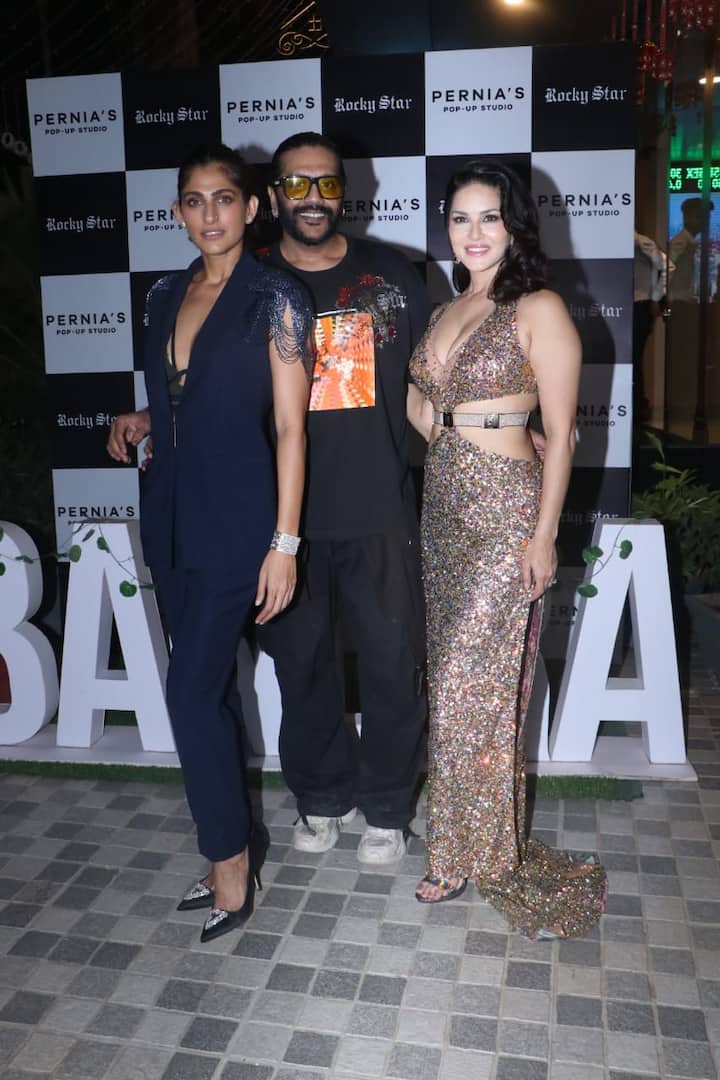 Sunny Leone, Kubbra Sait pose with Rocky S.