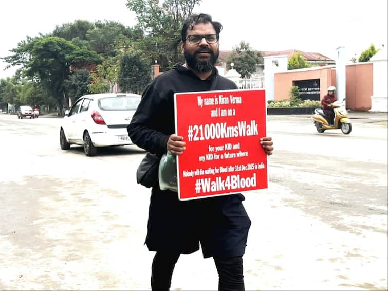 Manipur Imphal On Mission To Walk 21,000 Km To Promote Blood Donation, Delhi Activist Reaches On Mission To Walk 21,000 Km To Promote Blood Donation, Delhi Activist Reaches Imphal