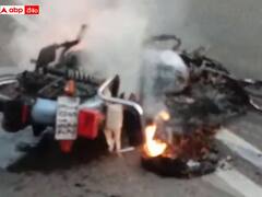 Accident: బైకును ఢీ కొన్న లారీ, మంటలు చెలరేగి వ్యక్తి సజీవ దహనం