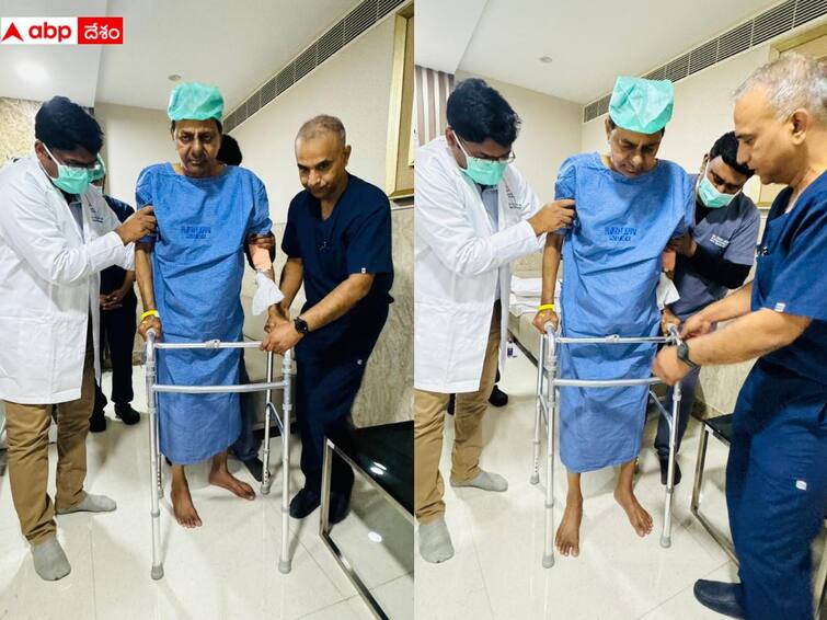 BRS Chief KCR walking with help of walker after Hip bone Replacement surgery KCR Walks after Surgery: వాకర్ సాయంతో నడుస్తున్న మాజీ సీఎం కేసీఆర్ - ఫొటోలు, వీడియోలు వైరల్