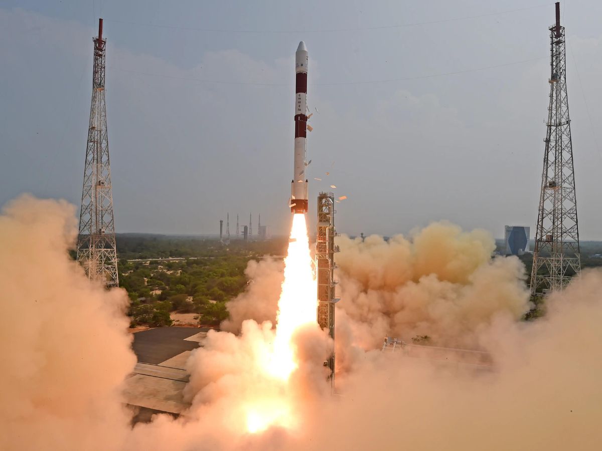 A polar satellite launch vehicle (PSLV) launched TeLEOS-2 and another satellite called Lumelite-4 at 14:19 IST on April 22, 2023, from Satish Dhawan Space Center, Sriharikota. (Photo: ISRO)