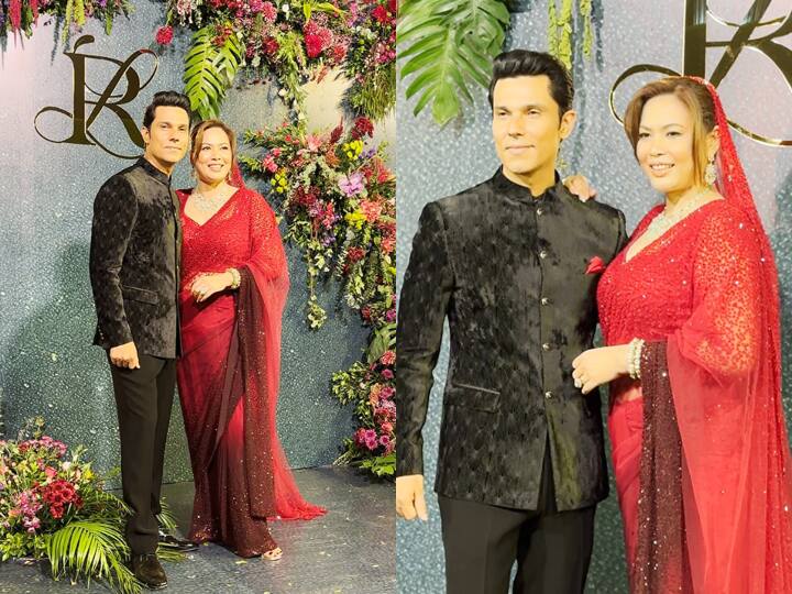 जहां लिन लैशराम बेहद हसीन लग रही थीं तो वहीं दूल्हे राजा यानी रणदीप हुड्डा भी कुछ कम नहीं लग रहे थे. ब्लैक सूट-बूट पहने रणदीप खूब जंच रहे थे.