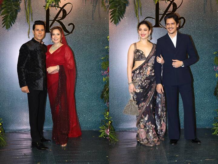 Randeep Hooda, Lin Laishram held their wedding reception party in Mumbai for friends and family. Several Bollywood celebrities attended the reception